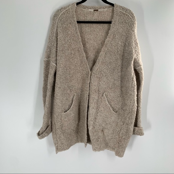 Free People Sweaters - Free People Sweater Boucle Cardigan Cream Oversized Women’s Size Small